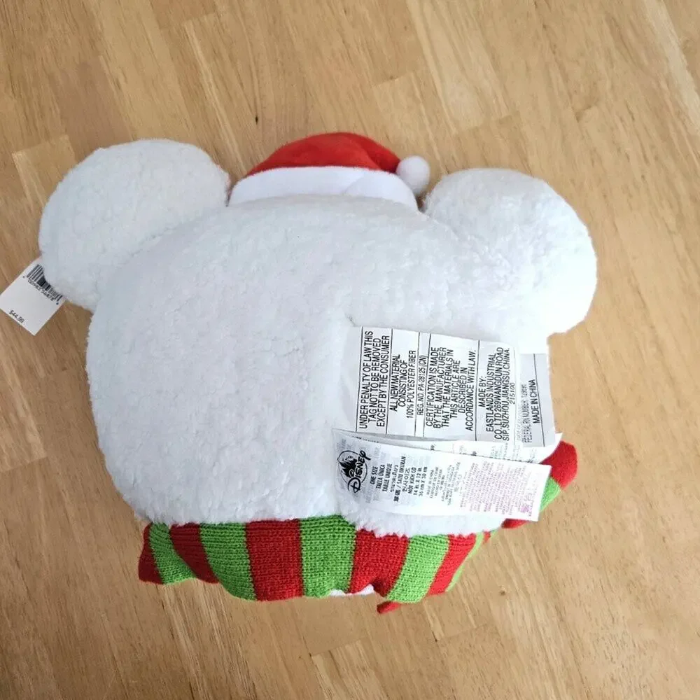 Disney Parks Mickey Mouse Snowman Plush Throw Pillow Christmas 2024 NWT